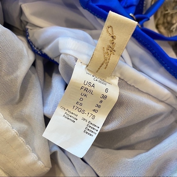 Gottex Gold Standard Blue Surplice Swimsuit 6 - Picture 6 of 6